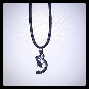 Double Moon pendant on 18in cord with clasps